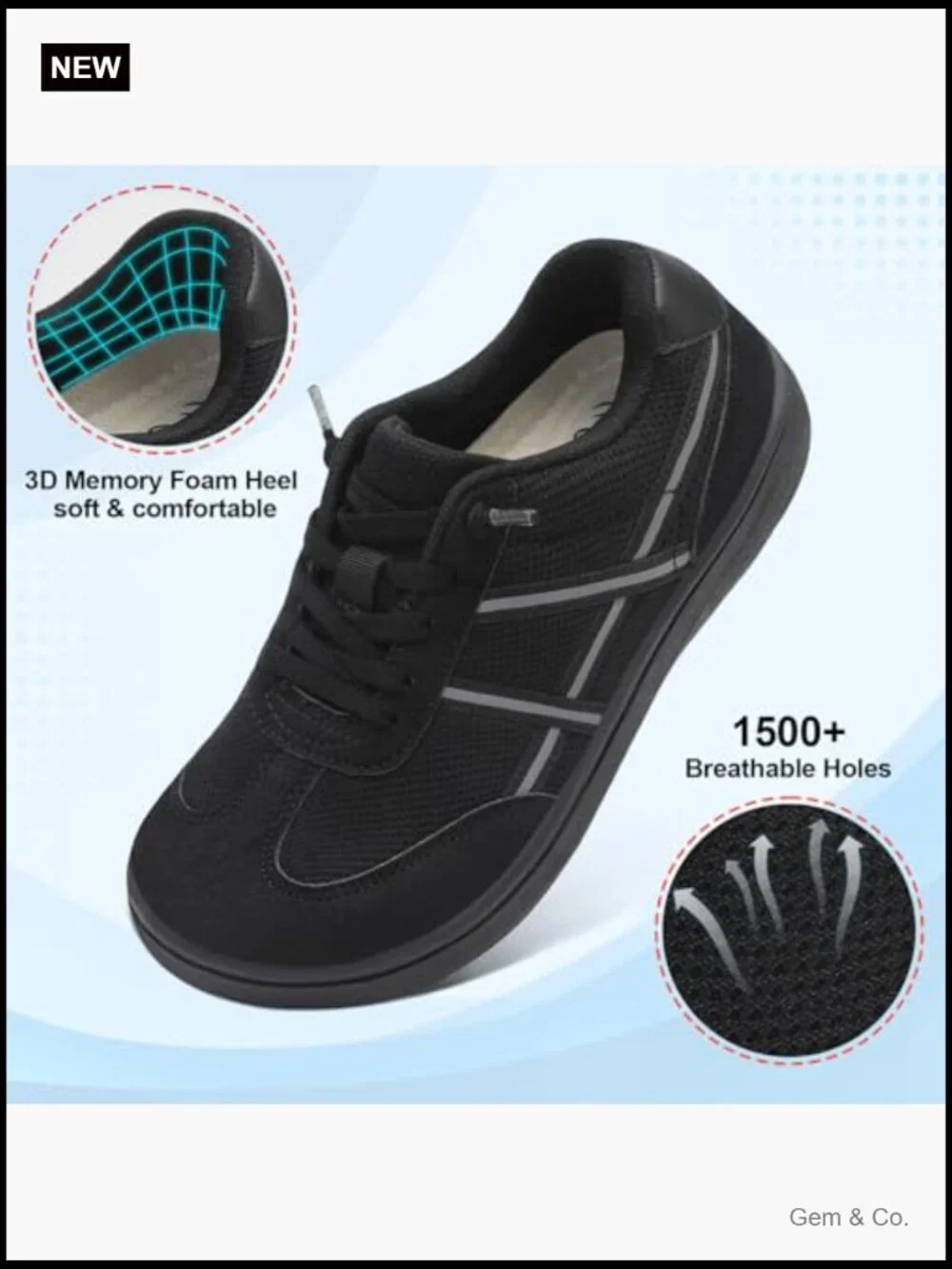 Wide Toe Box Barefoot Slip-On Shoes Zero Drop Casual Sneakers Non-Slip